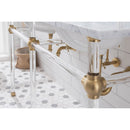 Water Creation Empire 60" Wide Double Wash Stand P-Trap Counter Top with Basin F2-0013 Faucet and Mirror included In Satin Gold Finish EP60E-0613