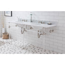 Water Creation Empire 72" Wide Double Wash Stand P-Trap Counter Top with Basin F2-0009 Faucet and Mirror included In Polished Nickel PVD Finish EP72E-0509