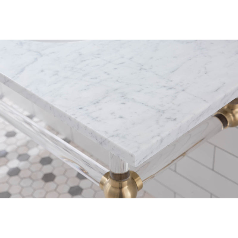 Water Creation Empire 72" Wide Double Wash Stand Only In Satin Gold Finish EP72A-0600