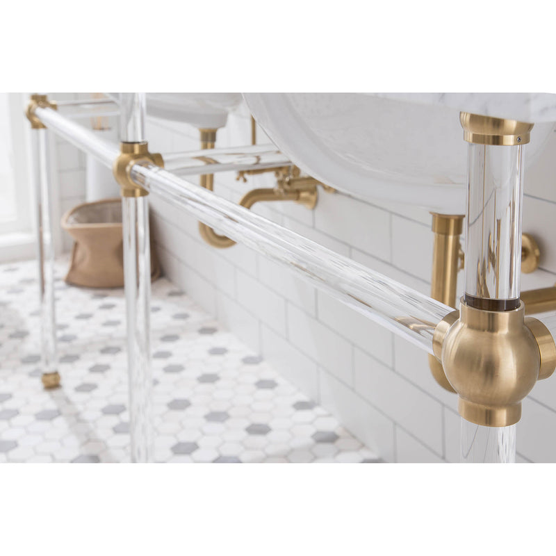 Water Creation Empire 72" Wide Double Wash Stand P-Trap and Counter Top with Basin included In Satin Gold Finish EP72C-0600