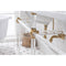 Water Creation Empire 72" Wide Double Wash Stand P-Trap Counter Top with Basin F2-0013 Faucet and Mirror included In Satin Gold Finish EP72E-0613