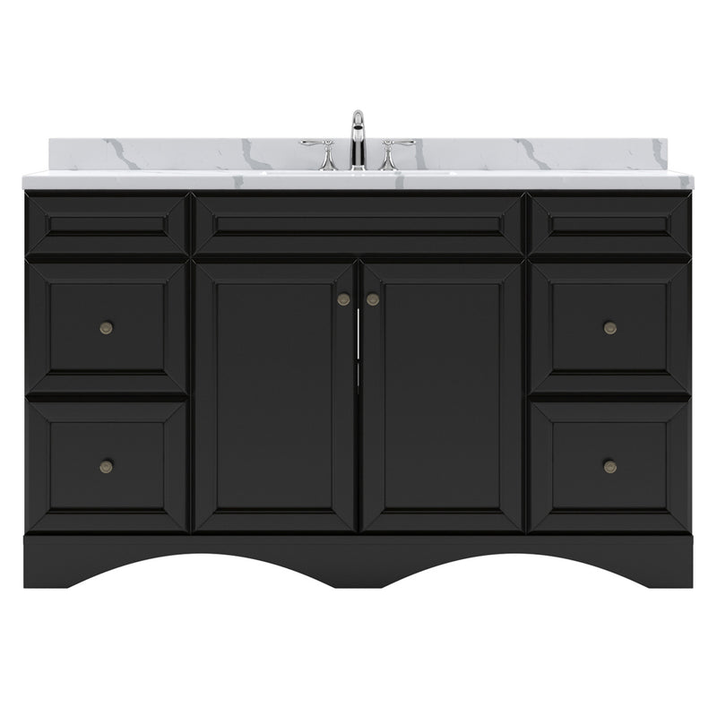 Modern Fittings Talisa 60" Single Bath Vanity with Calacatta Quartz Top and Round Sink