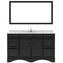 Modern Fittings Talisa 60" Single Bath Vanity with Calacatta Quartz Top and Round Sink Nickel Faucet