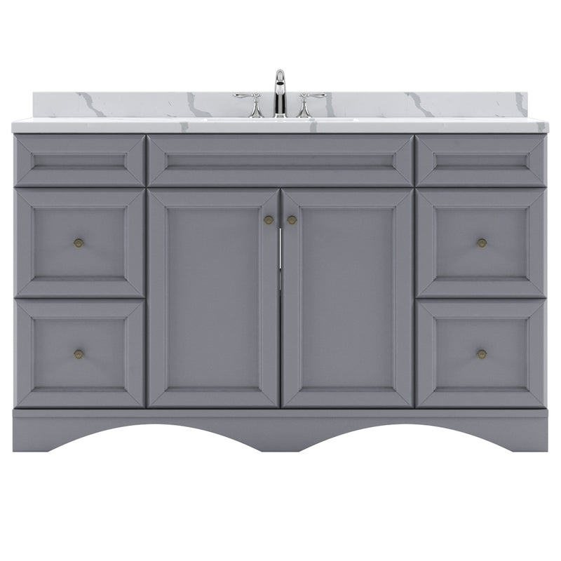 Modern Fittings Talisa 60" Single Bath Vanity with Calacatta Quartz Top and Round Sink