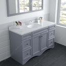 Modern Fittings Talisa 60" Single Bath Vanity with Calacatta Quartz Top and Round Sink Nickel Faucet