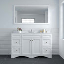 Modern Fittings Talisa 60" Single Bath Vanity with Calacatta Quartz Top and Round Sink Nickel Faucet