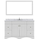 Modern Fittings Talisa 60" Single Bath Vanity with Calacatta Quartz Top and Round Sink Nickel Faucet