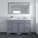 Modern Fittings Talisa 60" Single Bath Vanity with Calacatta Quartz Top and Square Sink Nickel Faucet