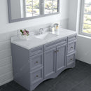 Modern Fittings Talisa 60" Single Bath Vanity with Calacatta Quartz Top and Square Sink Nickel Faucet