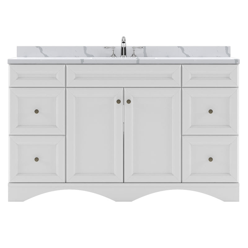 Modern Fittings Talisa 60" Single Bath Vanity with Calacatta Quartz Top and Square Sink