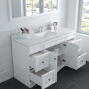 Modern Fittings Talisa 60" Single Bath Vanity with Calacatta Quartz Top and Square Sink