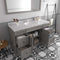 Modern Fittings Talisa 60" Single Bath Vanity with Cultured Marble Quartz Top and Round Sink Nickel Faucet