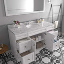 Modern Fittings Talisa 60" Single Bath Vanity with Cultured Marble Quartz Top and Round Sink Nickel Faucet