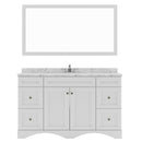 Modern Fittings Talisa 60" Single Bath Vanity with Cultured Marble Quartz Top and Round Sink Nickel Faucet