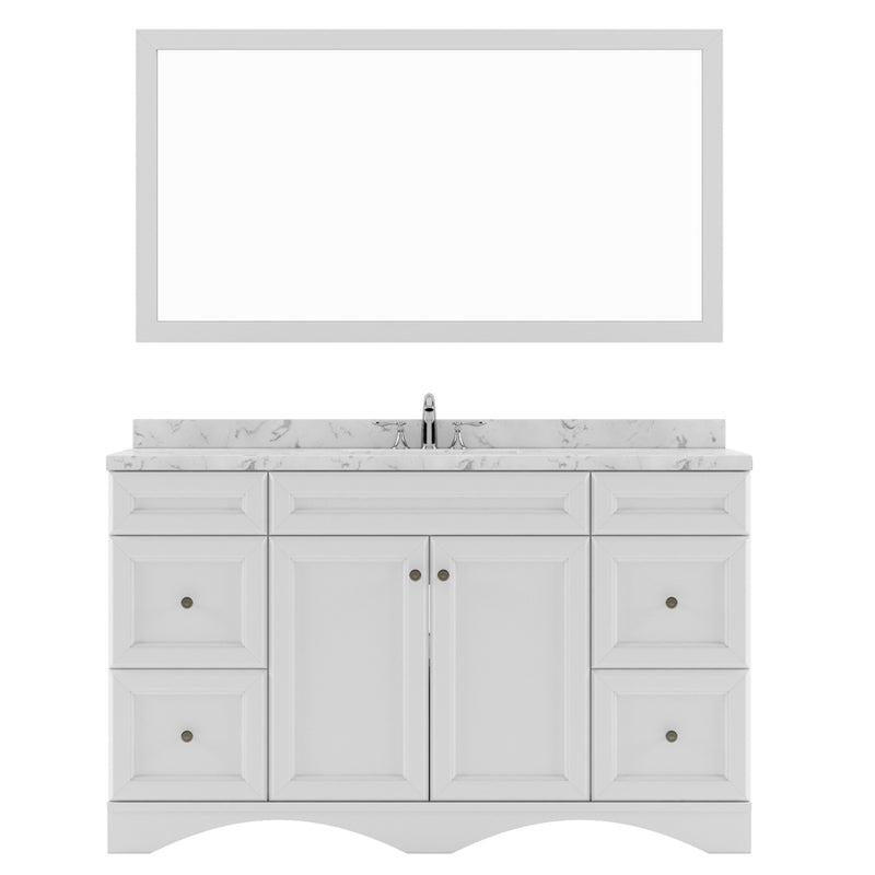 Modern Fittings Talisa 60" Single Bath Vanity with Cultured Marble Quartz Top and Round Sink Nickel Faucet