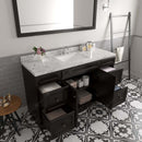 Modern Fittings Talisa 60" Single Bath Vanity with Cultured Marble Quartz Top and Square Sink