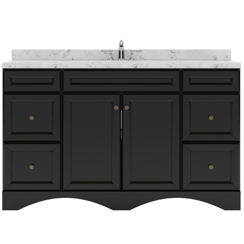 Modern Fittings Talisa 60" Single Bath Vanity with Cultured Marble Quartz Top and Square Sink