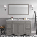 Modern Fittings Talisa 60" Single Bath Vanity with Cultured Marble Quartz Top and Square Sink Nickel Faucet