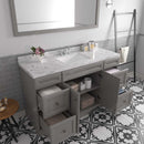 Modern Fittings Talisa 60" Single Bath Vanity with Cultured Marble Quartz Top and Square Sink Nickel Faucet