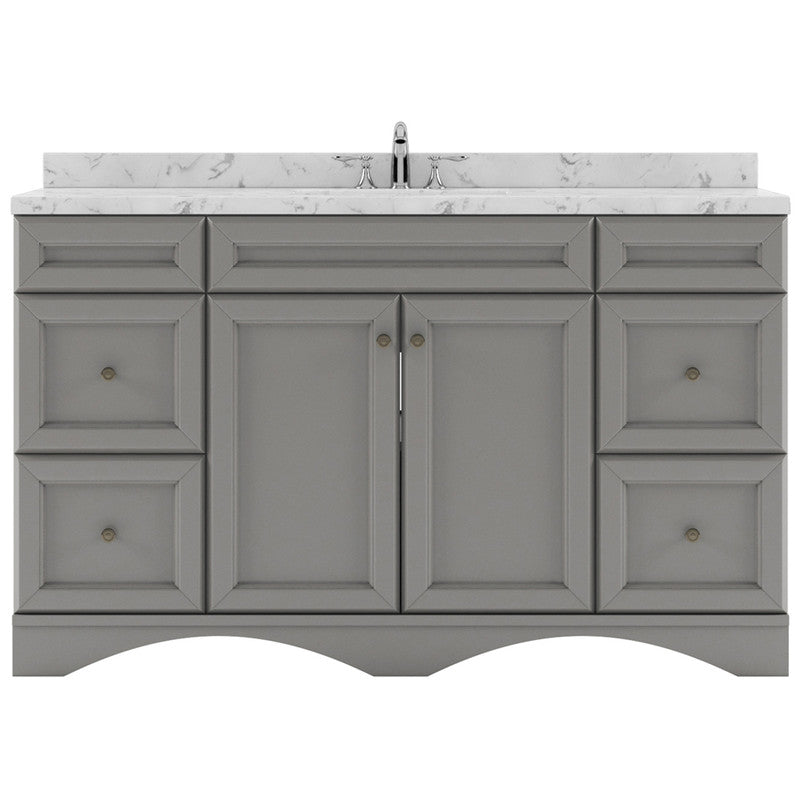 Modern Fittings Talisa 60" Single Bath Vanity with Cultured Marble Quartz Top and Square Sink