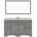 Modern Fittings Talisa 60" Single Bath Vanity with Cultured Marble Quartz Top and Square Sink Nickel Faucet