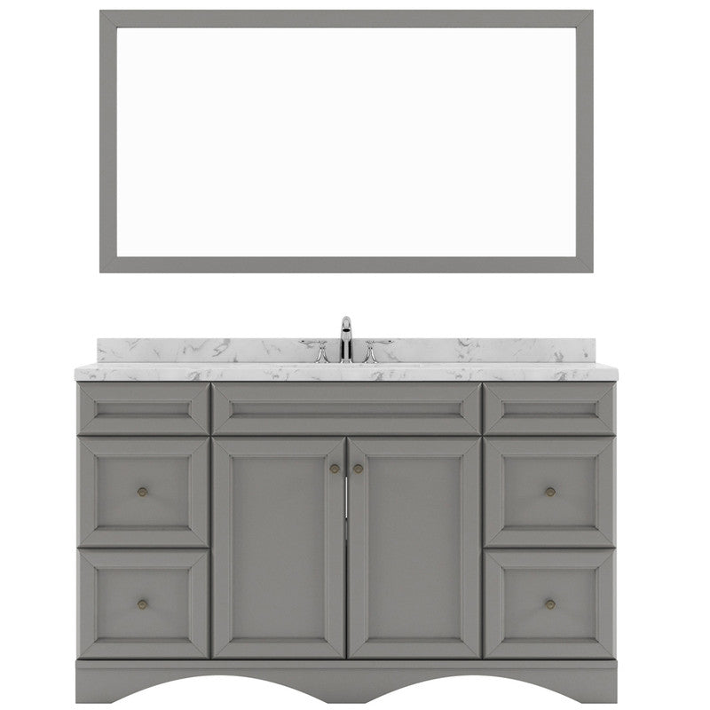 Modern Fittings Talisa 60" Single Bath Vanity with Cultured Marble Quartz Top and Square Sink