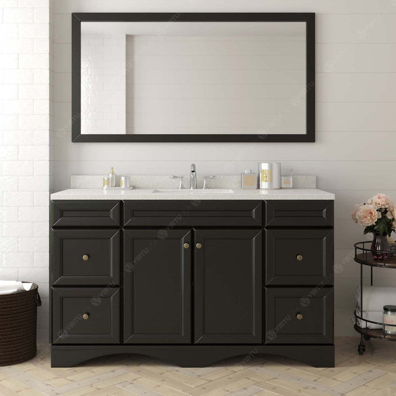 Modern Fittings Talisa 60" Single Bath Vanity with Dazzle White Quartz Top and Round Sink