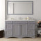 Modern Fittings Talisa 60" Single Bath Vanity with Dazzle White Quartz Top and Round Sink Nickel Faucet