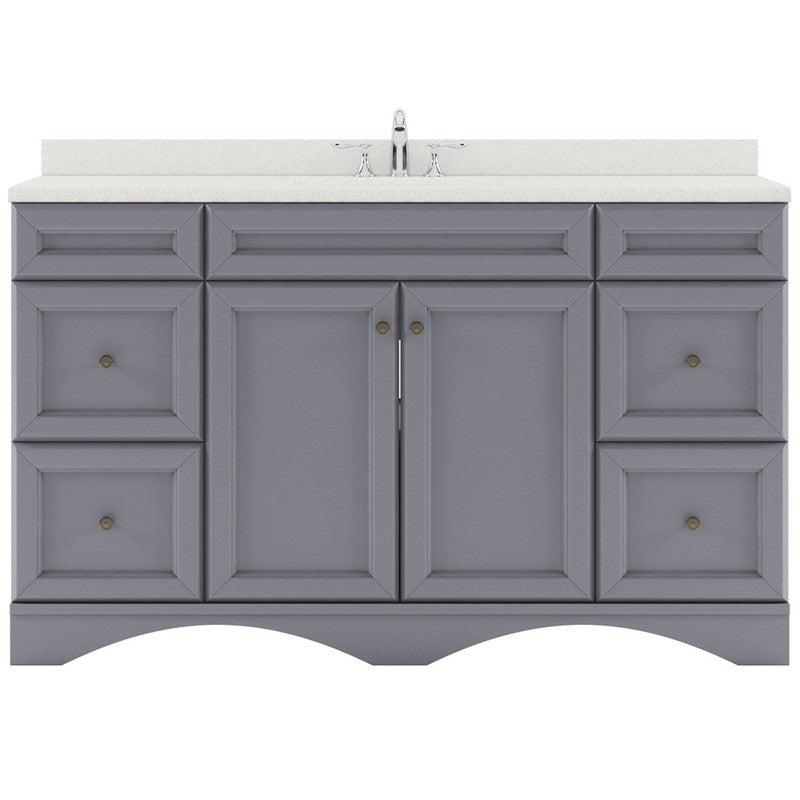 Modern Fittings Talisa 60" Single Bath Vanity with Dazzle White Quartz Top and Round Sink