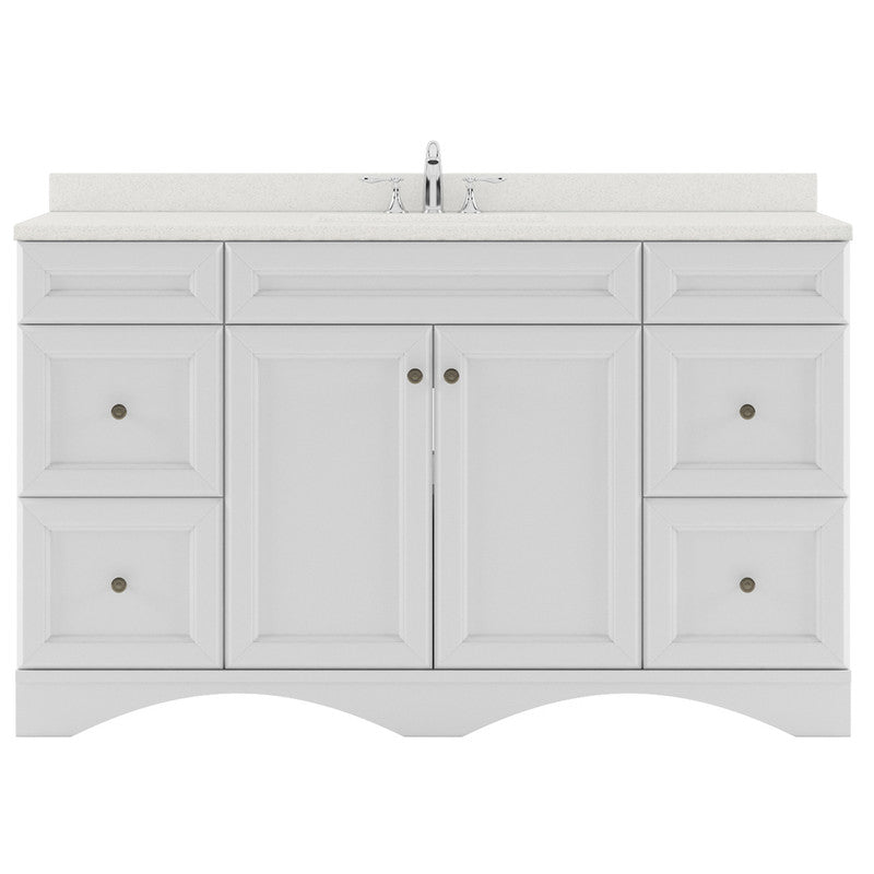 Modern Fittings Talisa 60" Single Bath Vanity with Dazzle White Quartz Top and Round Sink