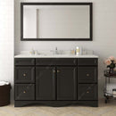 Modern Fittings Talisa 60" Single Bath Vanity with Dazzle White Quartz Top and Square Sink Nickel Faucet