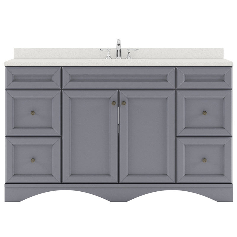 Modern Fittings Talisa 60" Single Bath Vanity with Dazzle White Quartz Top and Square Sink