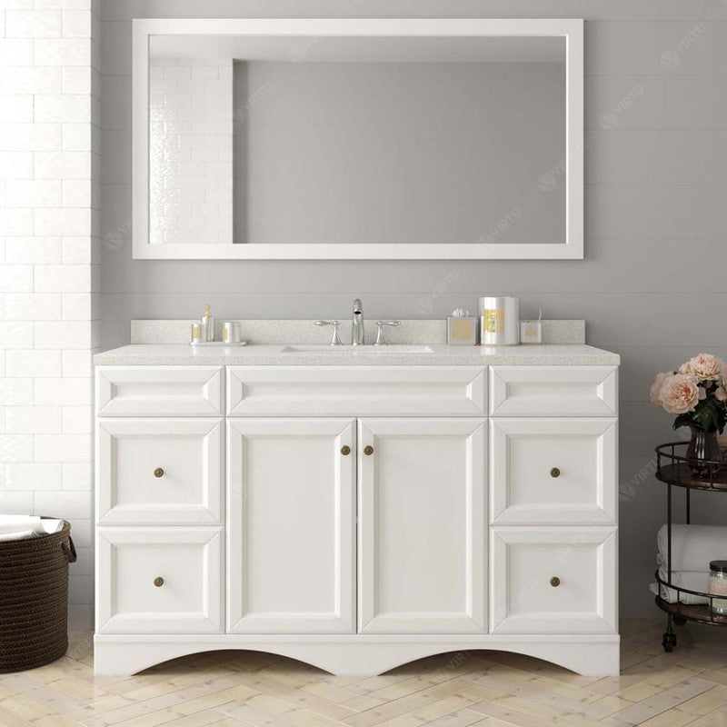 Modern Fittings Talisa 60" Single Bath Vanity with Dazzle White Quartz Top and Square Sink