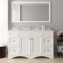 Modern Fittings Talisa 60" Single Bath Vanity with Dazzle White Quartz Top and Square Sink Nickel Faucet