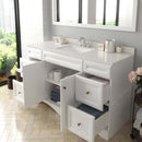 Modern Fittings Talisa 60" Single Bath Vanity with Dazzle White Quartz Top and Square Sink