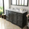 Modern Fittings Talisa 60" Single Bath Vanity with White Marble Top and Round Sink Nickel Faucet