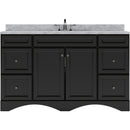 Modern Fittings Talisa 60" Single Bath Vanity with White Marble Top and Round Sink