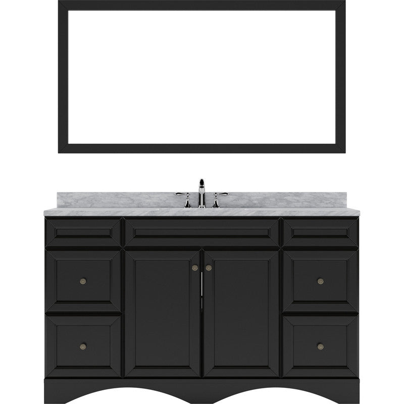 Modern Fittings Talisa 60" Single Bath Vanity with White Marble Top and Round Sink