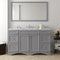 Modern Fittings Talisa 60" Single Bath Vanity with White Marble Top and Round Sink Nickel Faucet