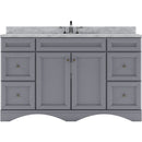 Modern Fittings Talisa 60" Single Bath Vanity with White Marble Top and Round Sink