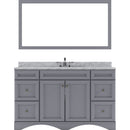 Modern Fittings Talisa 60" Single Bath Vanity with White Marble Top and Round Sink Nickel Faucet