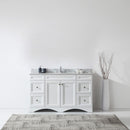 Modern Fittings Talisa 60" Single Bath Vanity with White Marble Top and Round Sink