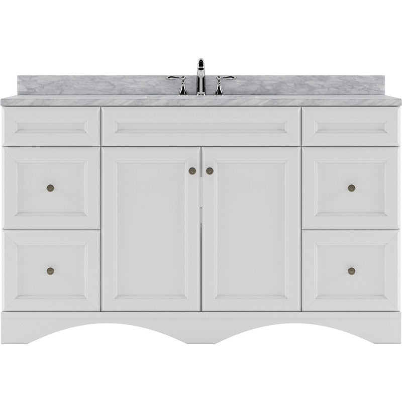 Modern Fittings Talisa 60" Single Bath Vanity with White Marble Top and Round Sink