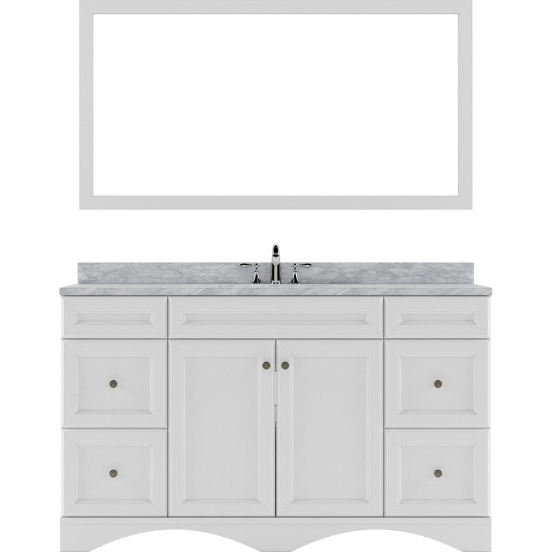 Modern Fittings Talisa 60" Single Bath Vanity with White Marble Top and Round Sink