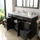 Modern Fittings Talisa 60" Single Bath Vanity with White Marble Top and Square Sink