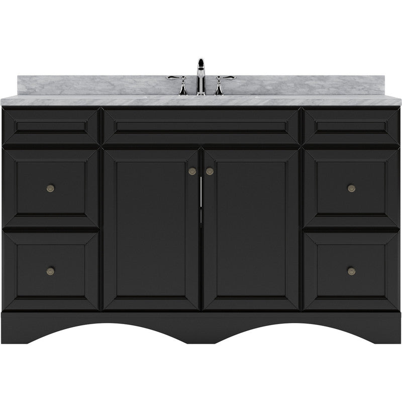 Modern Fittings Talisa 60" Single Bath Vanity with White Marble Top and Square Sink