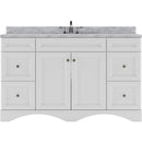 Modern Fittings Talisa 60" Single Bath Vanity with White Marble Top and Square Sink