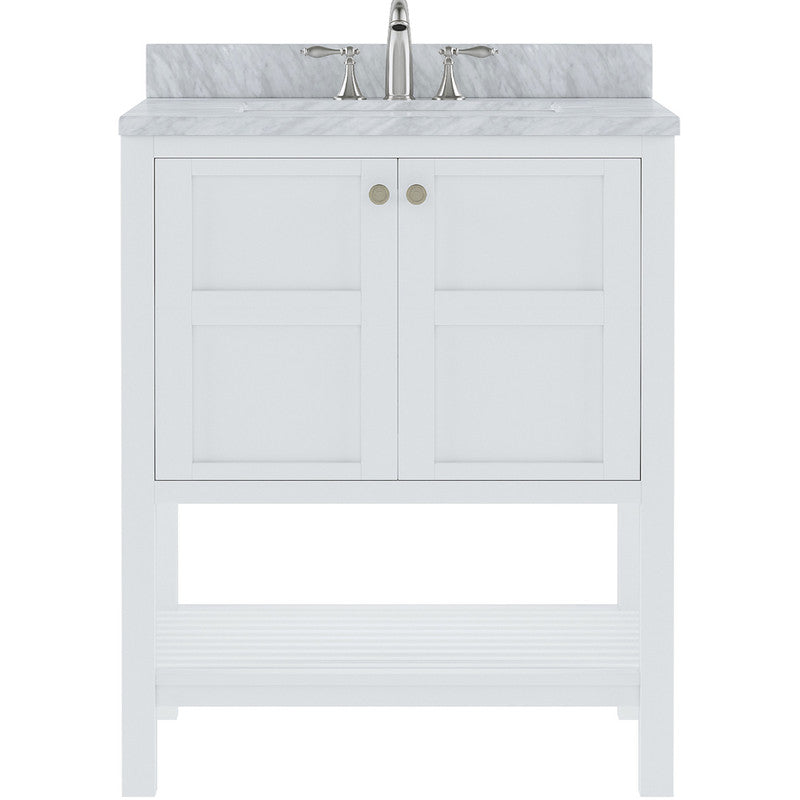 Modern Fittings Winterfell 30" Single Bath Vanity with White Marble Top and Round Sink