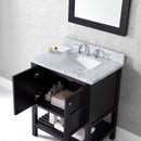 Modern Fittings Winterfell 30" Single Bath Vanity with White Marble Top and Square Sink