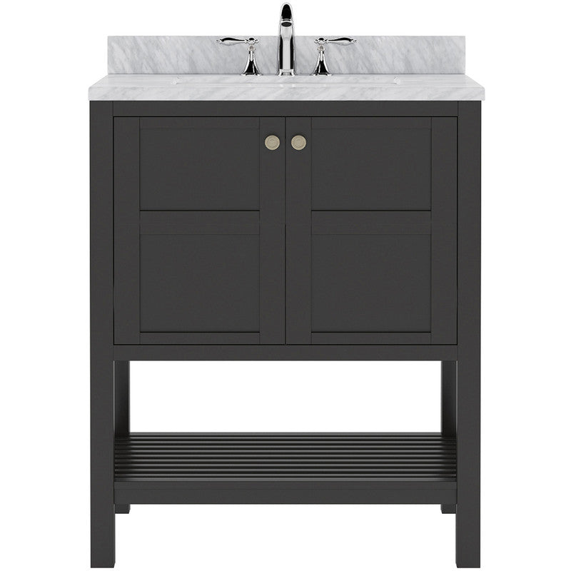 Modern Fittings Winterfell 30" Single Bath Vanity with White Marble Top and Square Sink